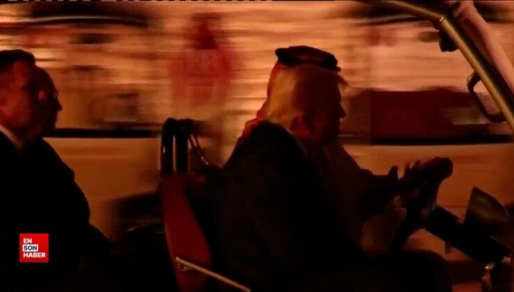 Trump ve Muhammed bin Selman, akşam yemeğine golf otomobiliyle gitti