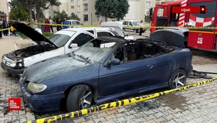 Uşak’ta evli çift arbede etti adam meskeni ve otomobilleri yaktı