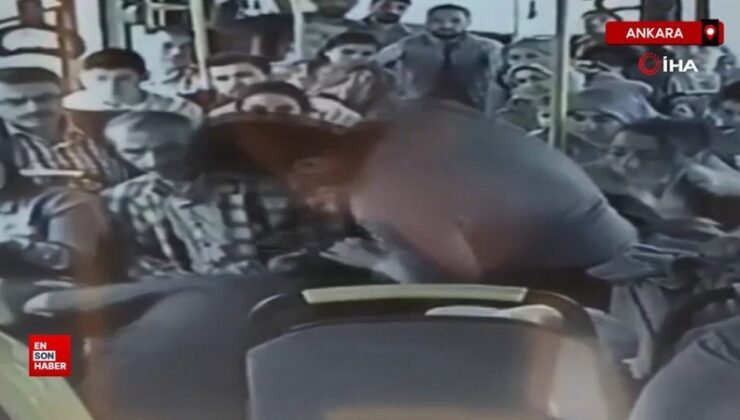 Ankara Elmadağ’da dolandırıcısını otobüste darbeden esnaf