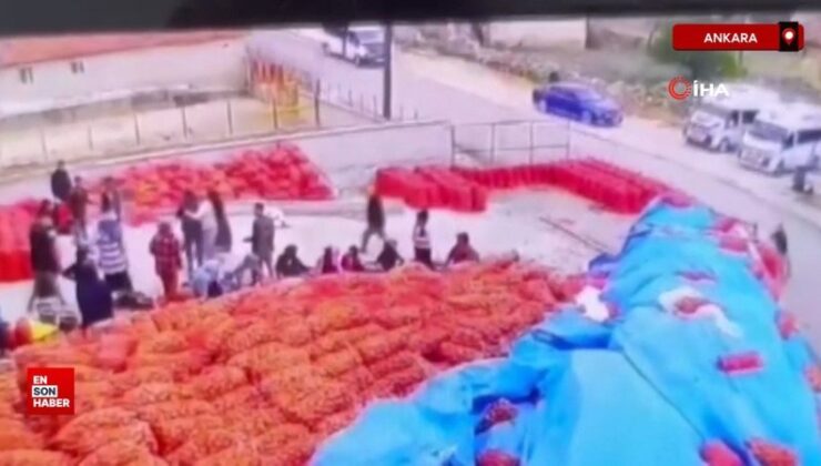 Ankara’da soğan deposundaki arbede anı