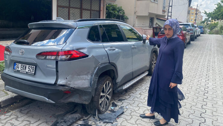 Ataşehir’de bir şoför araçlara vura vura kaçtı