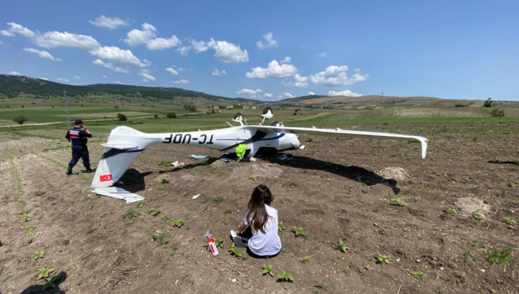 Bilecik’te eğitim uçağı iniş sırasında aykırı döndü