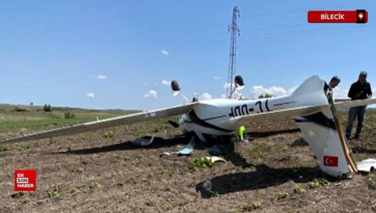 Bilecik’te tarlaya zarurî iniş yapan eğitim uçağı aykırı döndü