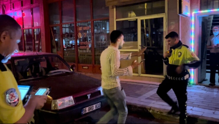 Bursa’da alkollü şoför polis uygulamasını görünce kaçmaya çalıştı