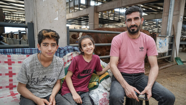 Bursa’da hayvan pazarının 8 yaşındaki satıcısı Ecrin