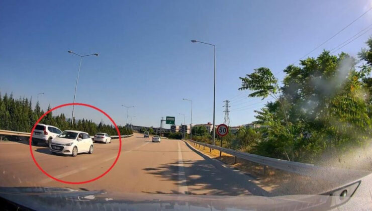 Bursa’da otobanda zıt şeritte ilerledi