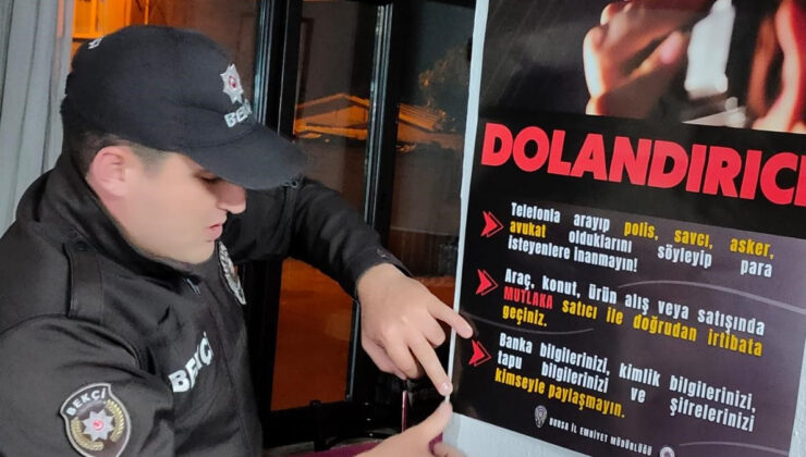 Bursa’da polis bayram öncesi dolandırıcılığa karşı sokak sokak bilgilendirme yaptı