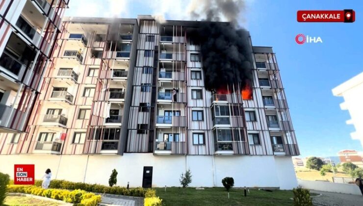 Çanakkale’de bir sitede çıkan yangın