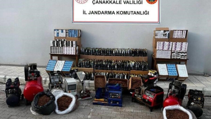 Çanakkale’de iki iş yerinde kaçak tütün yakalandı