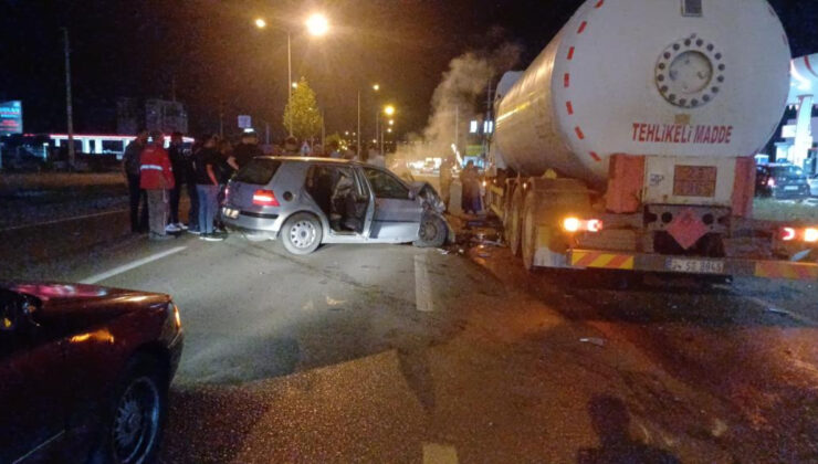 Çorum’da araba ile tanker çarpıştı: 1 meyyit