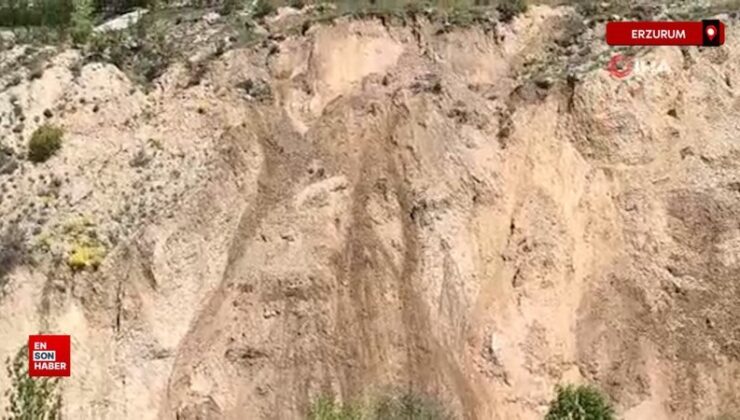 Erzurum’da heyelan: Yollar çöktü, 38 konut tahliye edildi