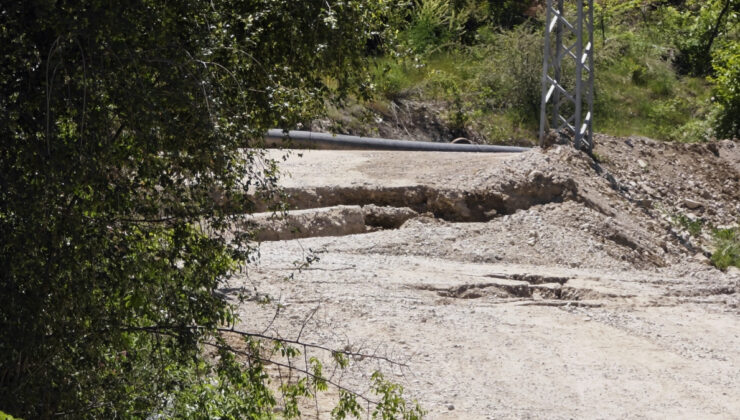 Erzurum’da toprak kayması meydana geldi