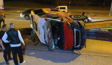 Eskişehir’de takla atan minibüs hurdaya döndü: 1 yaralı