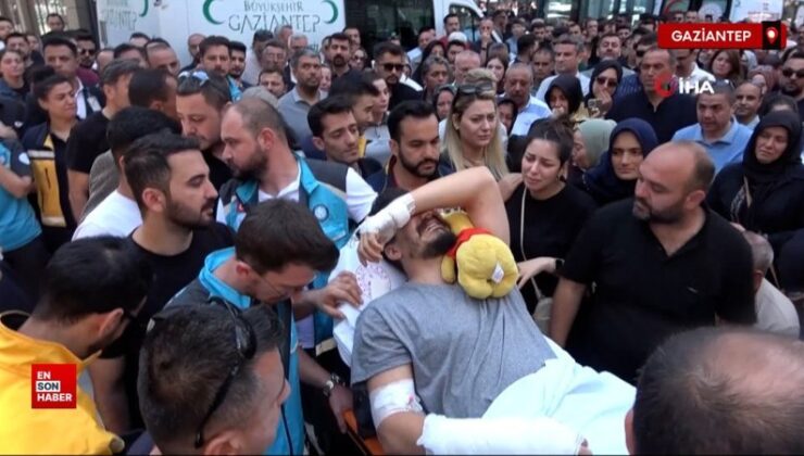 Gaziantep’teki kazada ölen anne ve iki çocuğu için hastanede merasim düzenlendi