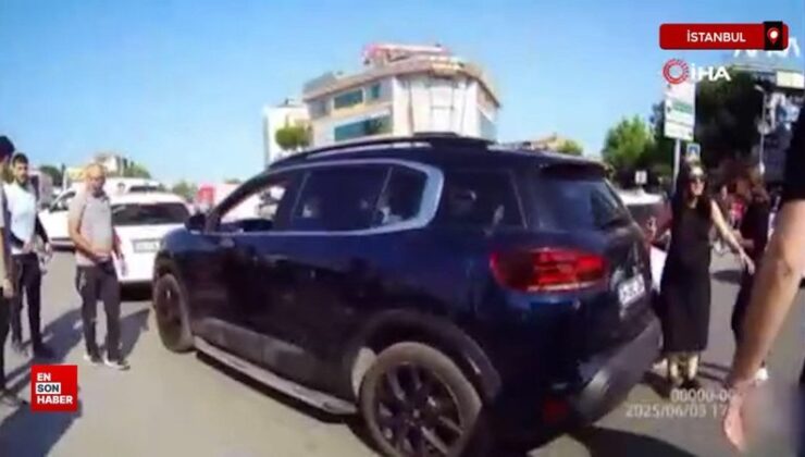 İstanbul Ataşehir’de yol verme hengamesinde şoförler birbirine girdi