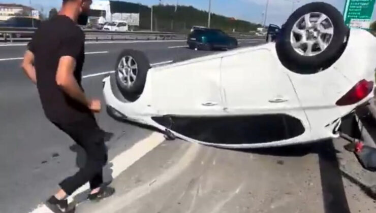 İstanbul’da araba takla attı: Yaralılar, yardıma koşan vatandaşa hakaret etti