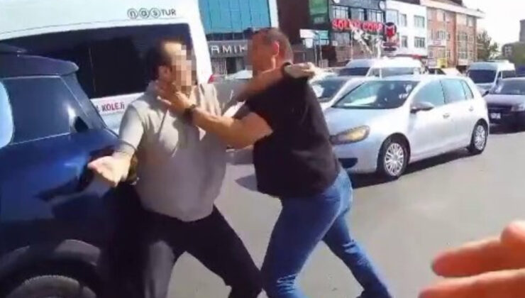 İstanbul’da yol verme tartışması yüzünden birbirlerine girdiler