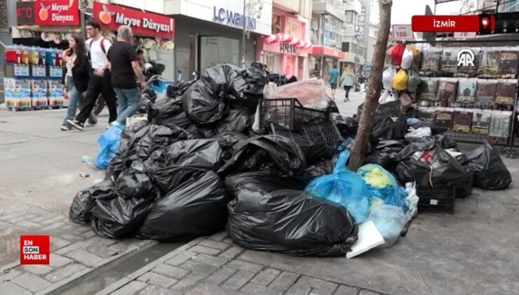 İzmir’de grev sürüyor: Çöp dağları oluştu