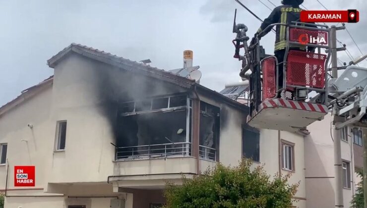 Karaman’da boşandığı eşine öfkelenen adam konutunu ateşe verdi