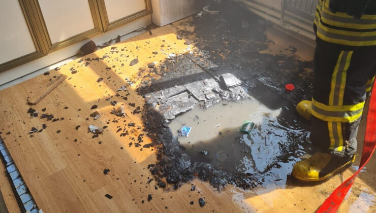 Kastamonu’da mutfakta çıkan yangın meskeni küle çeviriyordu