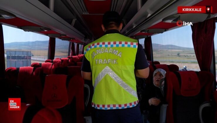Kırıkkale’de sivil jandarma otobüste kontrol yaptı