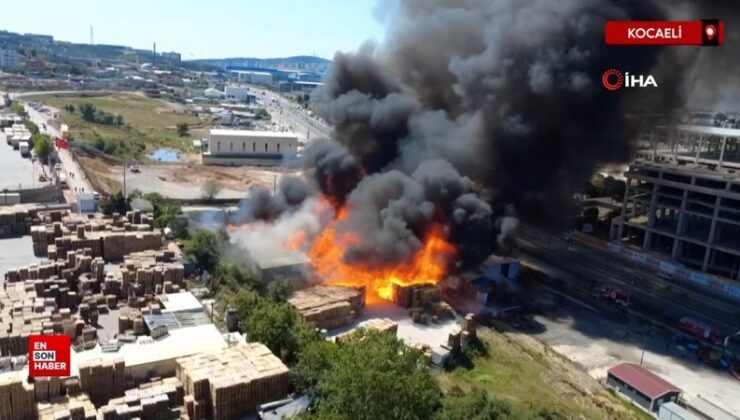 Kocaeli Çayırova’da palet fabrikasında yangın çıktı