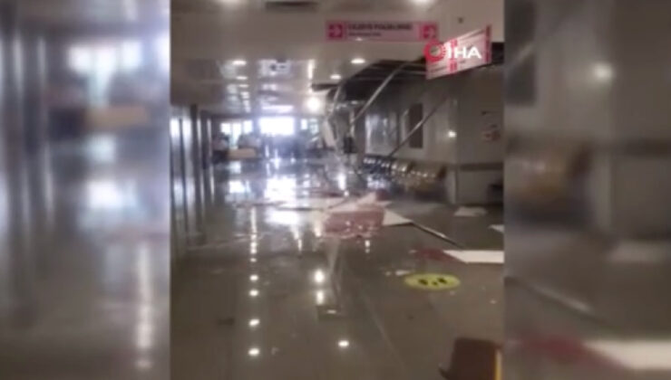 Malatya’da sağanak yağış nedeniyle hastanenin tavanı çöktü