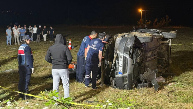 Sakarya’da devrilen araçtaki 1 kişi ömrünü yitirdi