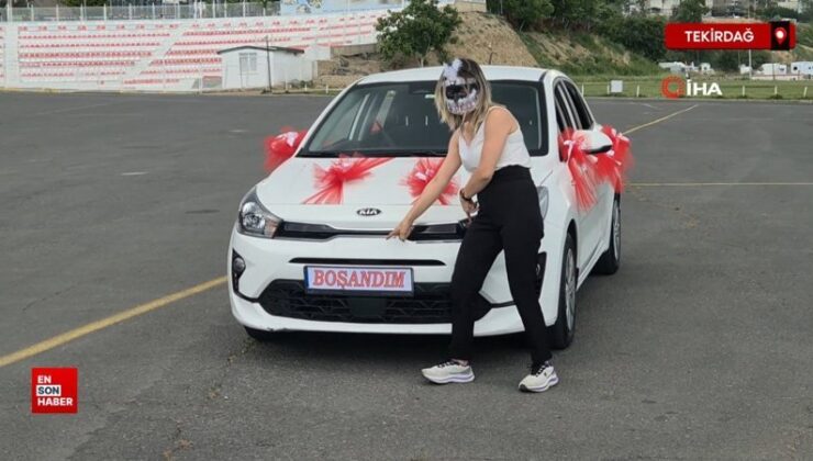 Tekirdağ’da eşinden boşandı sokakta maskeli kutlama yaptı