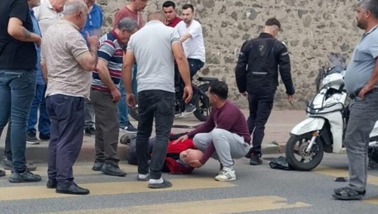 Tekirdağ’da motosikletli şoför yayaya çarptı