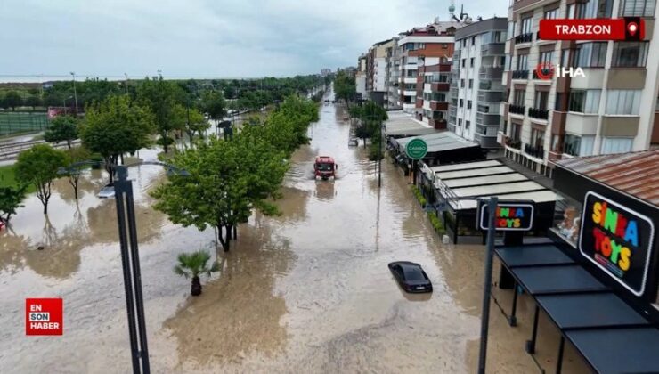 Trabzon’da eski devlet kıyı yolu sular altında