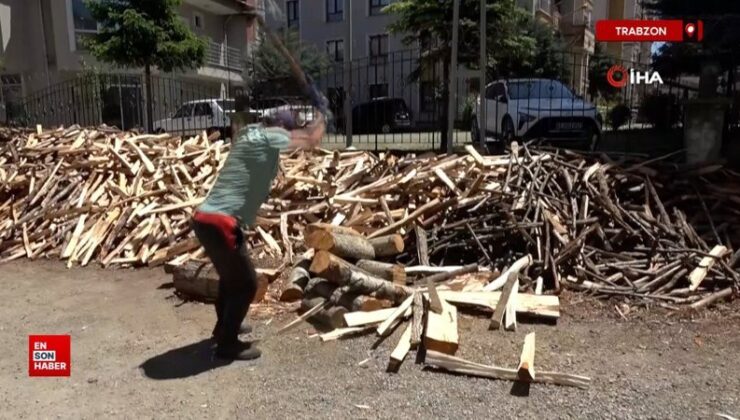 Trabzon’da odun kırarak aylık 80 bin TL’nin üzerinde para kazanıyor