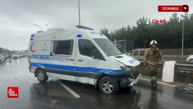 Tuzla D-100’de ambulans kaza yaptı