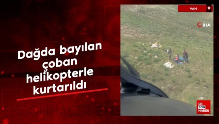 Van’da dağda bayılan çoban helikopterle kurtarıldı