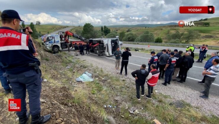 Yozgat’ta taziye konutundan dönenleri taşıyan midibüs şarampole yuvarlandı