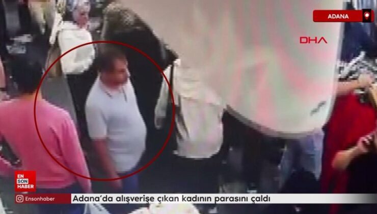 Adana’da alışverişe çıkan bayanın parasını çaldı