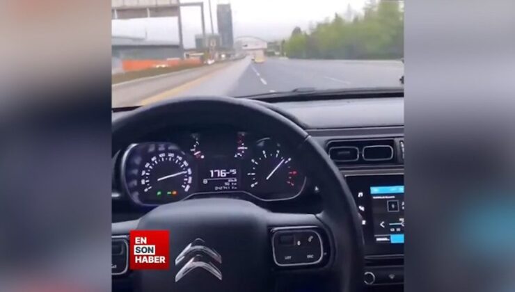 Ankara’da 166 km süratle giderken makas attığı anları kayda aldı