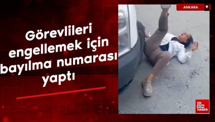 Ankara’da başıboş köpekler için gelen görevlilere bayılma numarası yaptı