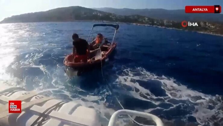Antalya’da arızalanan teknedeki 2 kişi Kıyı Güvenlik tarafından kurtarıldı