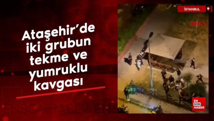Ataşehir’de iki kümenin tekme ve yumruklu hengamesi