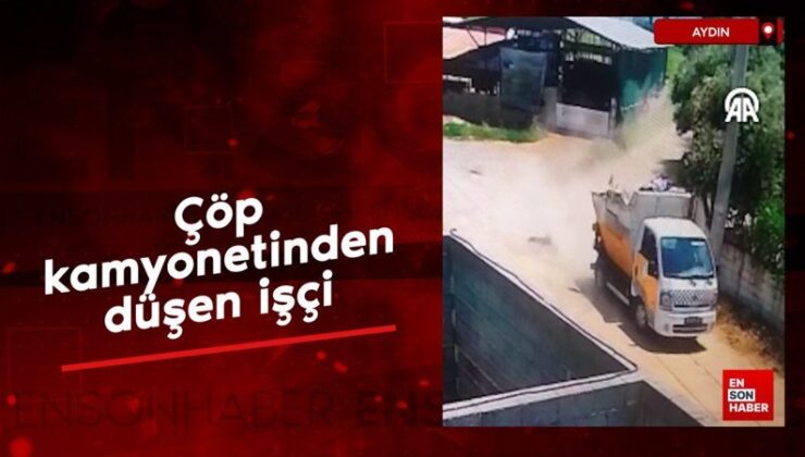 Aydın’da çöp kamyonetinden düşen personel