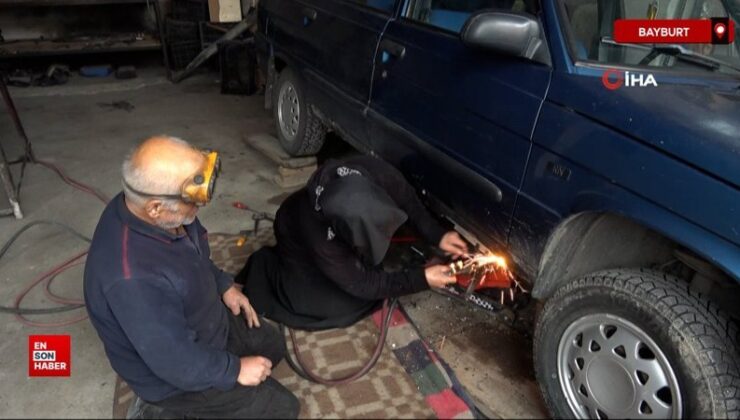 Bayburt’ta endüstrinin tek bayan çırağı