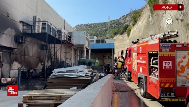 Bodrum’da AVM’nin geri dönüşüm alanında yangın