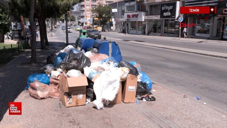 Buca’da grevin 4’üncü gününde sokaklarda çöp yığınları oluştu