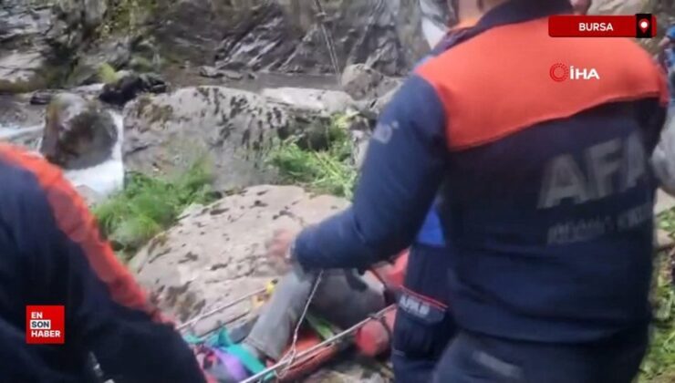 Bursa’da protez ayağı çıkınca Uludağ eteklerinde mahsur kaldı