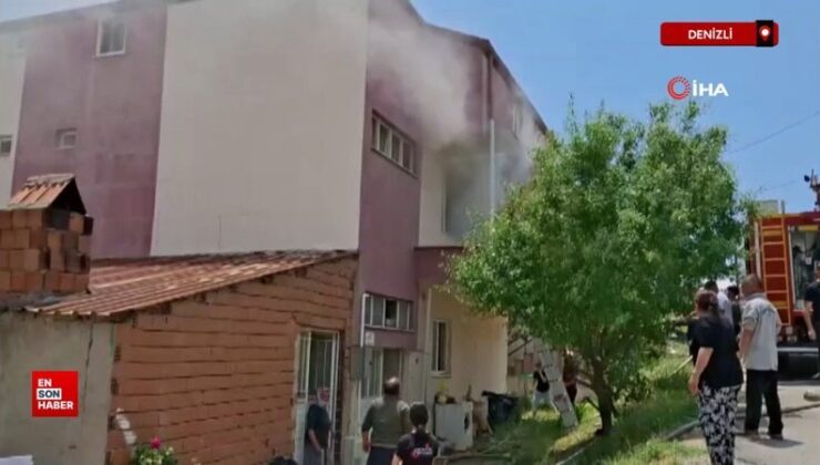 Denizli’de bayram günü konutları yandı