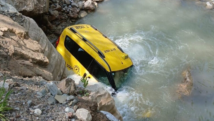 Düzce’de taksi dere yatağına uçtu: 1 yaralı