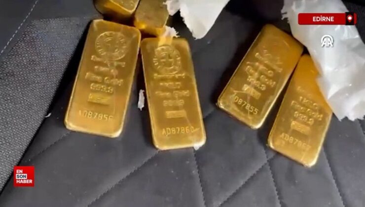 Edirne’de arabada 9 kilo 900 gram tartısında 7 külçe altın ele geçirildi