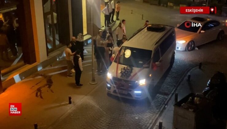 Eskişehir’de düğün konvoyunda tansiyon yükseldi