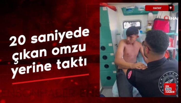 Hatay’da omzu çıkan gence rahatlatan birinci yardım atağı toplumsal medyada ilgi odağı oldu